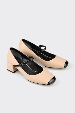 کفش پاشنه بلند کلاسیک بژ زنانه Micro Elle - کد 857603128