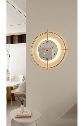 ساعت دیواری طلائی 55 x 55 MetaQuartz Aksesuar - کد 836863784