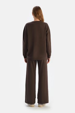 سوئیشرت قهوه ای زنانه ساده Dagi - کد 857608585