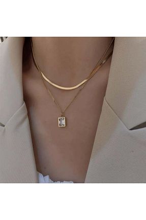 گردنبند استیل ( فولاد ) طلائی زنانه استیل (فولاد) SONES - کد 770872033