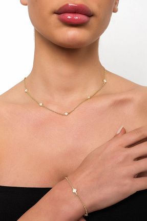 دستبند طلا زرد زنانه 14 عیار Side Gold Kuyumculuk - کد 801360315