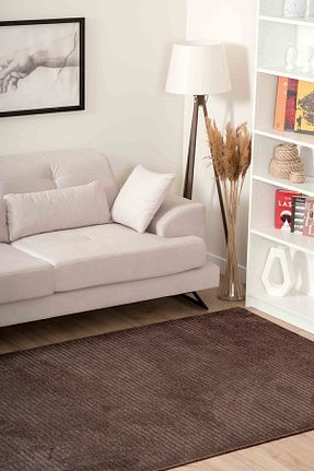 فرش قهوه ای زیره ضد لغزش Lorente Home - کد 795606736