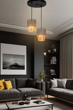 لوستر قهوه ای پارچه AG LightDesign - کد 839352419