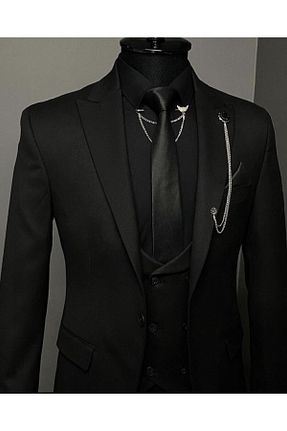 کت و شلوار مشکی مردانه یقه پرستوئی Terziayhan - کد 206632316