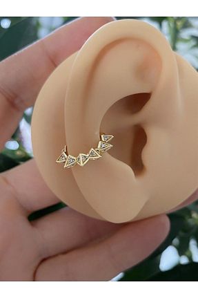 گوشواره غضروفی جواهر طلائی مردانه رودیوم Arescollection - کد 762304480