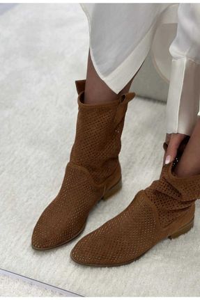 بوت / نیم بوت قهوه ای زنانه جیر POTEEN - کد 686010325