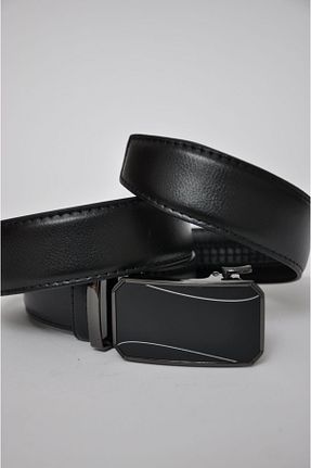 کمربند مشکی مردانه چرم خالص EmrOn - کد 808735050