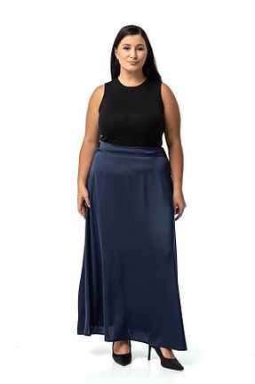 دامن سایز بزرگ سرمه ای زنانه ساتن DISENTIS MODEST - کد 857806540