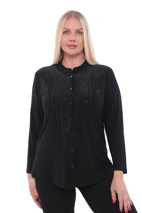 پیراهن مشکی زنانه سایز بزرگ AfifeCOLLECTİON - کد 829073058