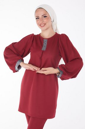 ست گرمکن زرشکی زنانه پلی استر TOFİSA - کد 841133947
