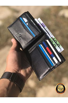 کیف پول مشکی مردانه سایز متوسط derius - کد 722920866