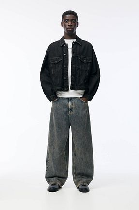 شلوار جین آبی زنانه پاچه گشاد Pull & Bear - کد 857625287