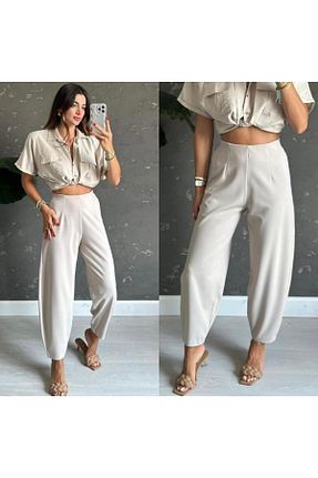 شلوار طوسی زنانه لیکرا MORE MOSS - کد 763552280