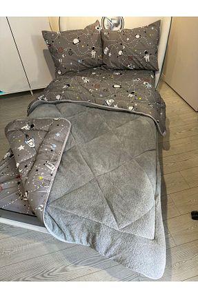 ست لحاف و روکش لحاف و روکش بالش طوسی کش دار Yorgan + Çarşaf + Yastık Kılıfı آنتی باکتریال کد 790556157