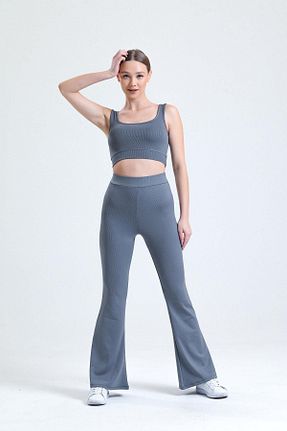 ساق شلواری طوسی زنانه بافت THIFF GYMWEAR - کد 743073480