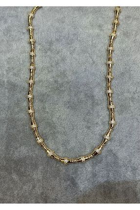 گردنبند استیل ( فولاد ) طلائی زنانه استیل (فولاد) Çelik - کد 843502472