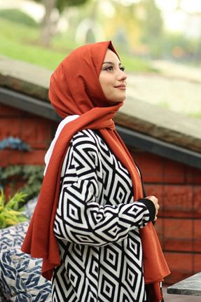 روسری نارنجی پنبه ای Organic - کد 195883908