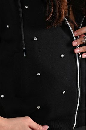سوئیشرت مشکی زنانه ساده Koza Butik - کد 788257587