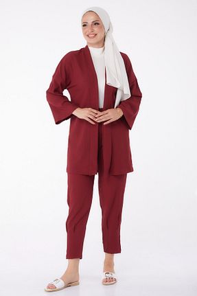 ست گرمکن زرشکی زنانه پلی استر TOFİSA - کد 844837318