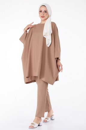ست گرمکن قهوه ای زنانه مخلوط پلی استر TOFİSA - کد 834261389