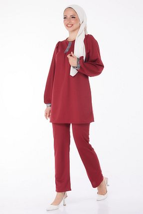 ست گرمکن زرشکی زنانه پلی استر TOFİSA - کد 841133947