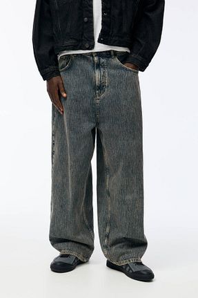 شلوار جین آبی زنانه پاچه گشاد Pull & Bear - کد 857625287