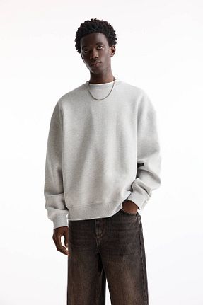 سوئیشرت طوسی مردانه ساده Pull & Bear - کد 857628191