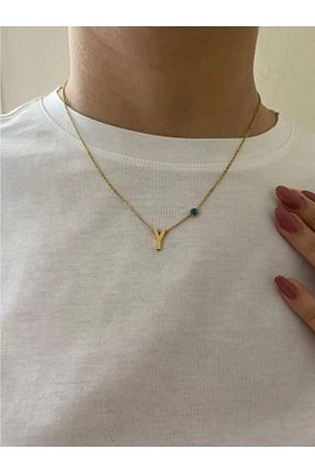 گردنبند استیل ( فولاد ) زرد زنانه استیل ضد زنگ ACCESORİOS - کد 742710771