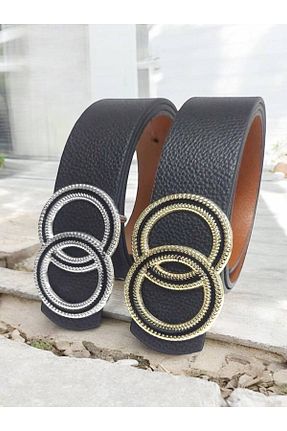 کمربند مشکی زنانه چرم مصنوعی Gesa - کد 857776653