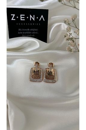 گوشواره استیل (فولاد) صورتی زنانه استیل (فولاد) ZENA ACCESSORİES - کد 853957539