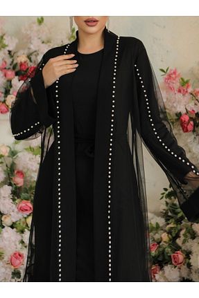 لباس مجلسی حجاب مشکی زنانه یقه دوچرخه HİJABAYA - کد 857801808