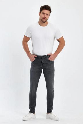 شلوار جین طوسی مردانه پاچه ساده Ltb - کد 790962623