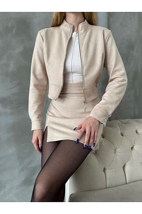 کت بژ زنانه کراپ Genel Markalar - کد 857814028