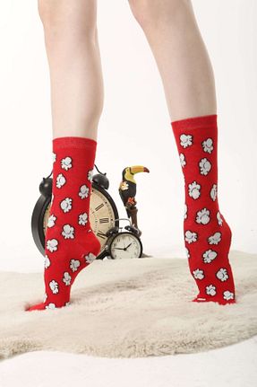 جوراب قرمز زنانه پنبه - الاستین Socks Tunnel - کد 259543416