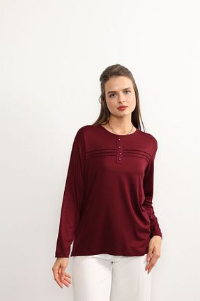 بلوز زرشکی زنانه ساده Nacar Moda - کد 285831442
