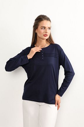 بلوز سرمه ای زنانه ساده Nacar Moda - کد 285835476