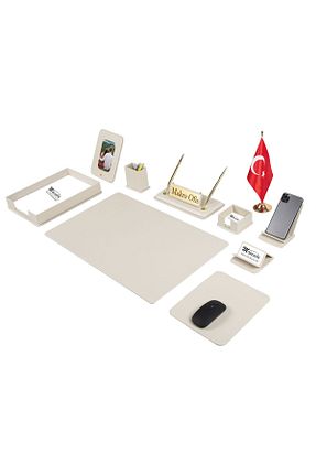 ست رومیزی اداری بژ Makroofis - کد 857905238