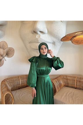 شال سبز زنانه شیفون BYATEİLER - کد 777552665