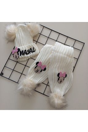 ست شال گردن و کلاه پشمی بژ بچه گانه 2 تایی MARS BABY - کد 817294320