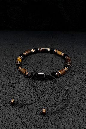 دستبند جواهر قهوه ای زنانه سنگ طبیعی Seven Art Jewelry - کد 758381416