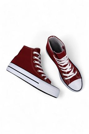 کفش اسنیکر زرشکی زنانه بند دار Melen Shoes - کد 682213602
