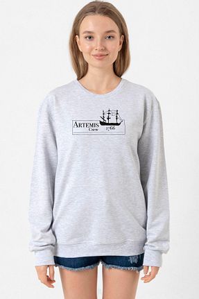 سوئیشرت طوسی زنانه چاپی Tshirthane - کد 788105482