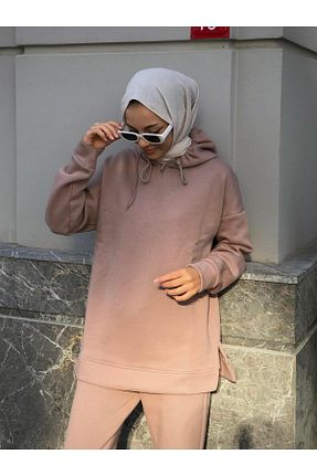 ست بالاتنه و پائین تنه حجاب بژ زنانه 3/4 Boy MERVEN AKYÜZ - کد 887145096