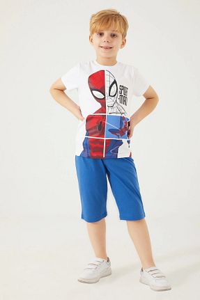ست بالاتنه و پائین تنه سفید بچه گانه بافتنی Spiderman - کد 649447067