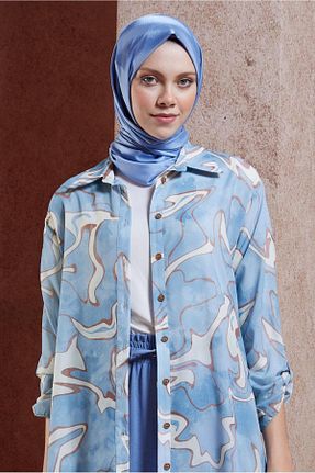 شال سرمه ای زنانه پلی استر Alvina - کد 855461550