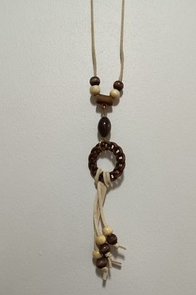 گردنبند جواهر قهوه ای زنانه منجق Caelo - کد 857476839