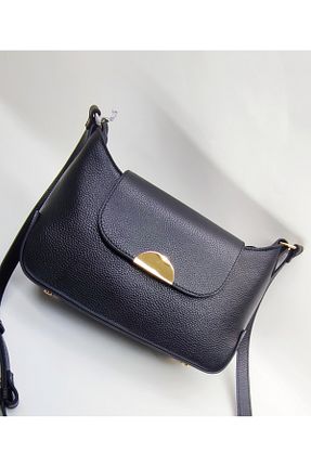 کیف پستچی مشکی زنانه چرم خالص valentina victoria - کد 857486791