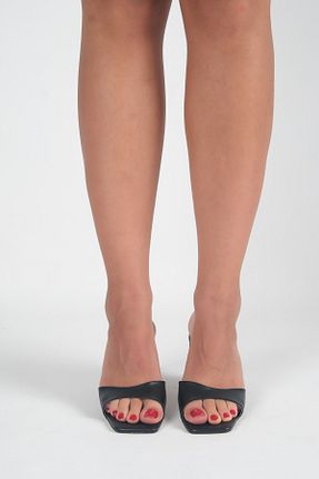 دمپائی مشکی زنانه چرم مصنوعی Ömer Ediz Shoes - کد 857497875