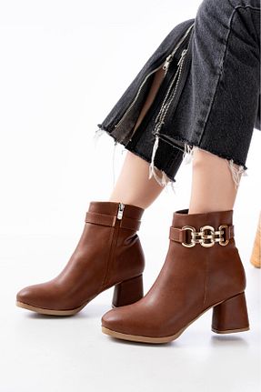بوت / نیم بوت رنگی زنانه چرم مصنوعی İZCE MODA - کد 857525904