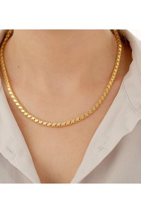 گردنبند استیل ( فولاد ) طلائی زنانه استیل (فولاد) barış gold altın kaplama - کد 69834740